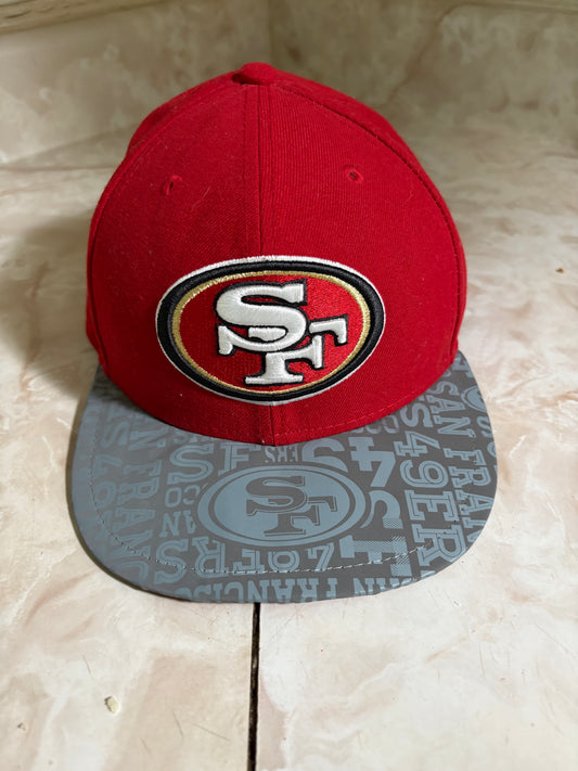 San Francisco 49ers New Era 59FIFTY Fitted Hat 7 3/8 Red NFL Cap Gray Brim Vintage