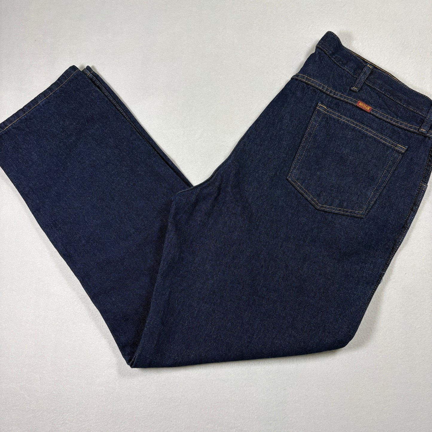 Rustler Mens Jeans 42x32 Dark Wash Relaxed Straight Denim Vintage Y2K Grunge