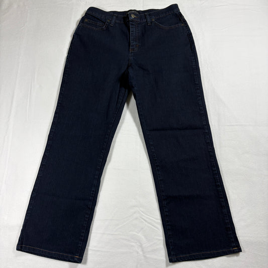 Lee Relaxed Fit Jeans Womens 12 Short Dark Blue Straight Leg Classic Denim Pants