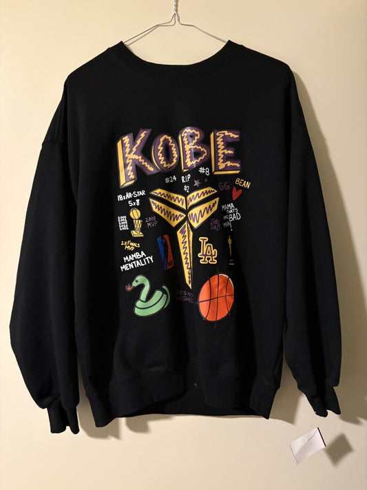 Kobe Bryant Tribute Sweatshirt – Black | Mamba Mentality Graphic Crewneck
