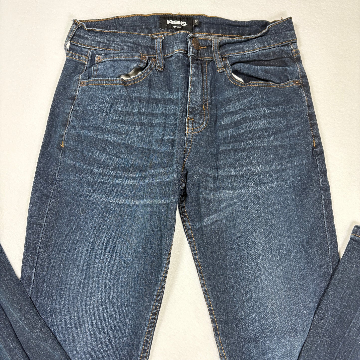 RSQ Womens Jeans Size 16 Super Skinny Dark Wash Stretch Denim Y2K Vintage Look