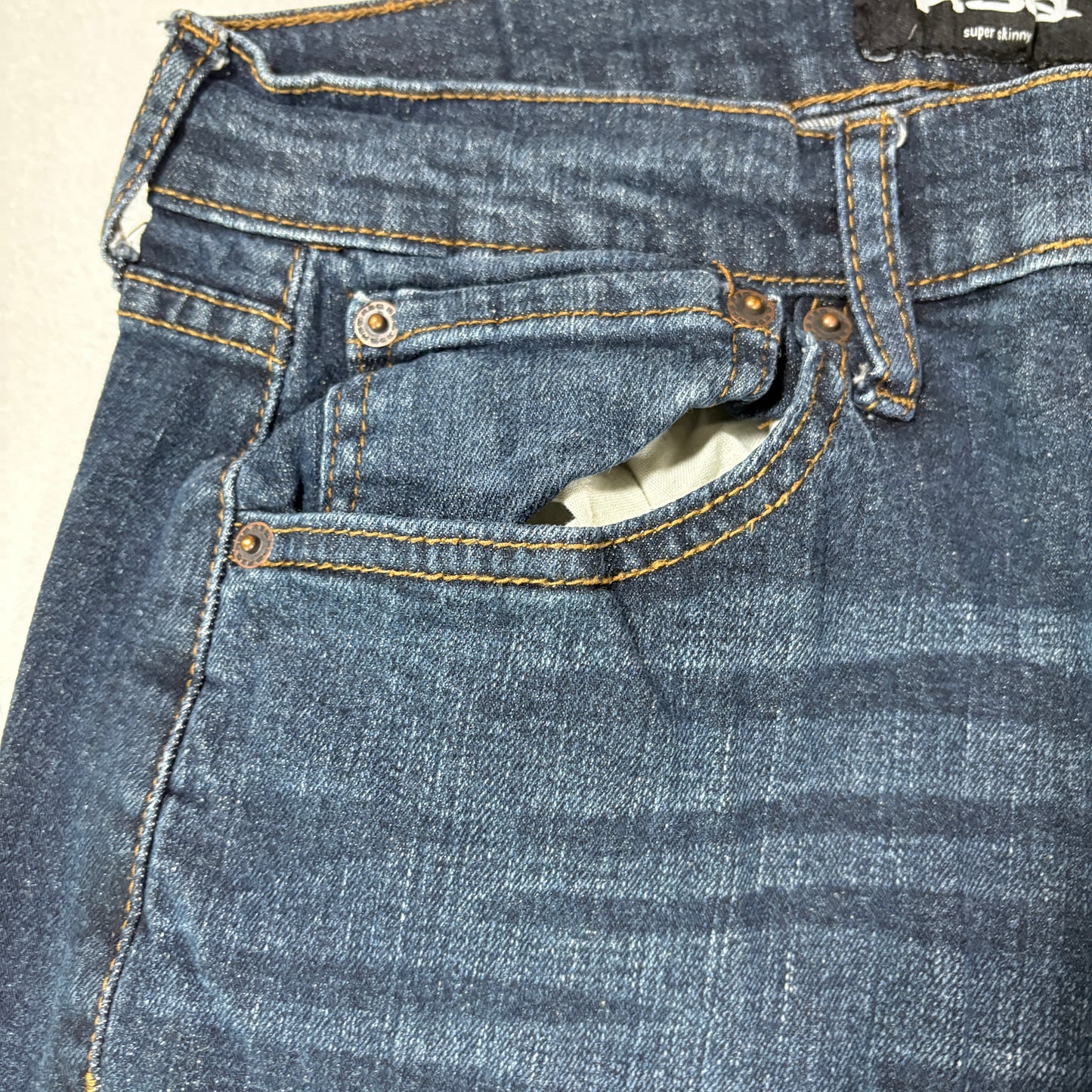 RSQ Womens Jeans Size 16 Super Skinny Dark Wash Stretch Denim Y2K Vintage Look