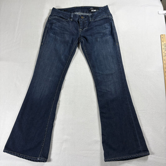 William Rast Womens 28 Flare Dark Wash Stretch Denim Jeans Made In USA 90s Retro