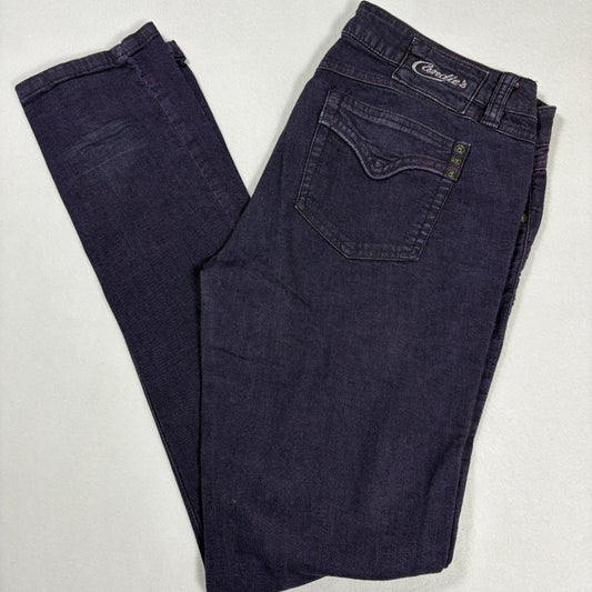 Candies Womens Jeans Size 7 Purple Skinny Stretch Denim Y2K 90s Vintage Grunge
