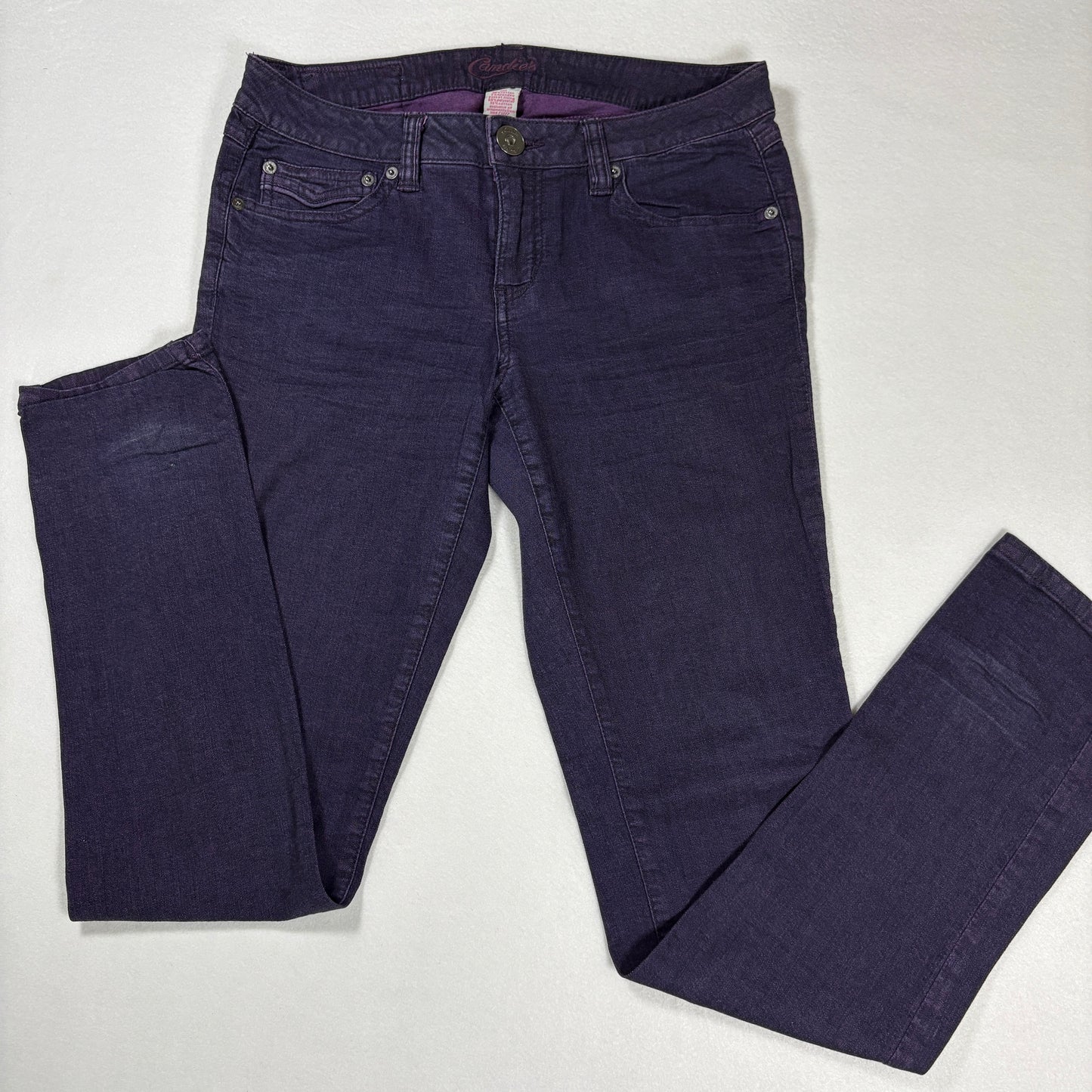Candies Womens Jeans Size 7 Purple Skinny Stretch Denim Y2K 90s Vintage Grunge