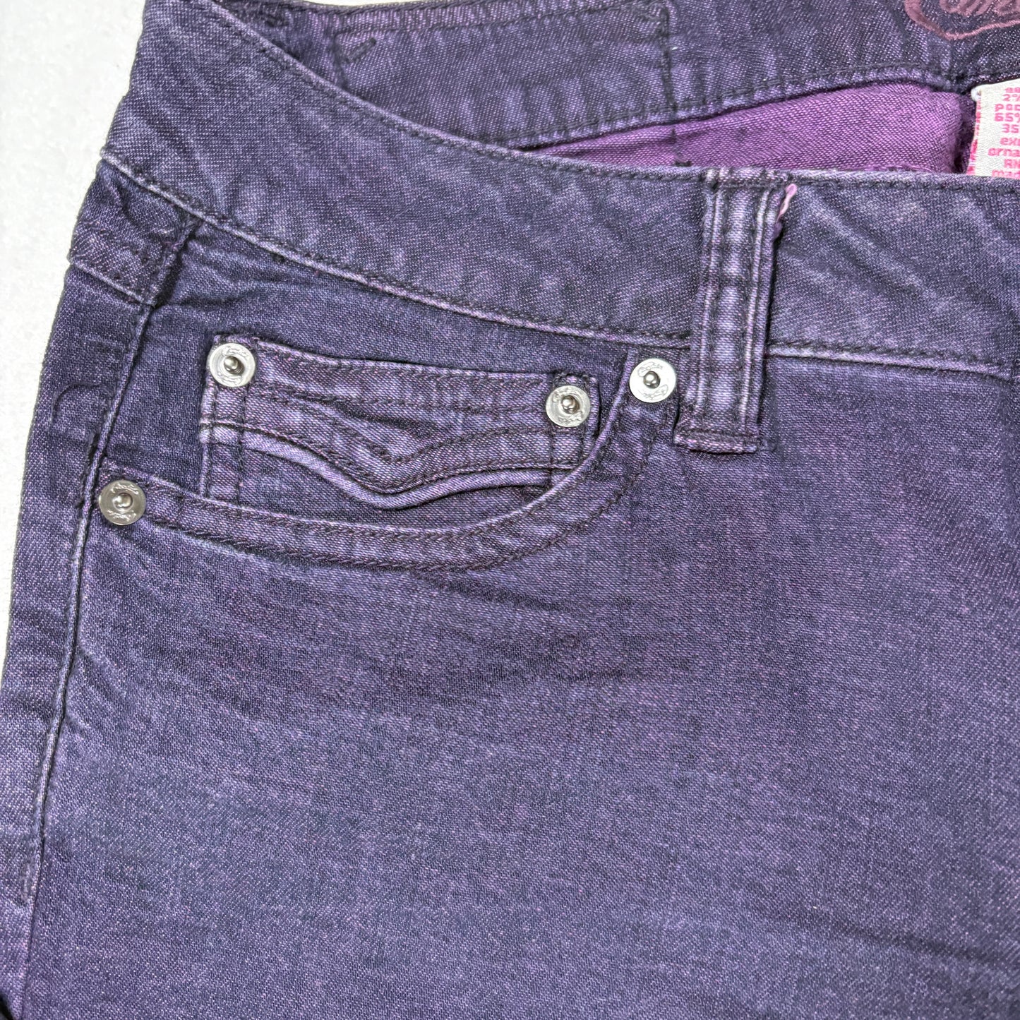 Candies Womens Jeans Size 7 Purple Skinny Stretch Denim Y2K 90s Vintage Grunge