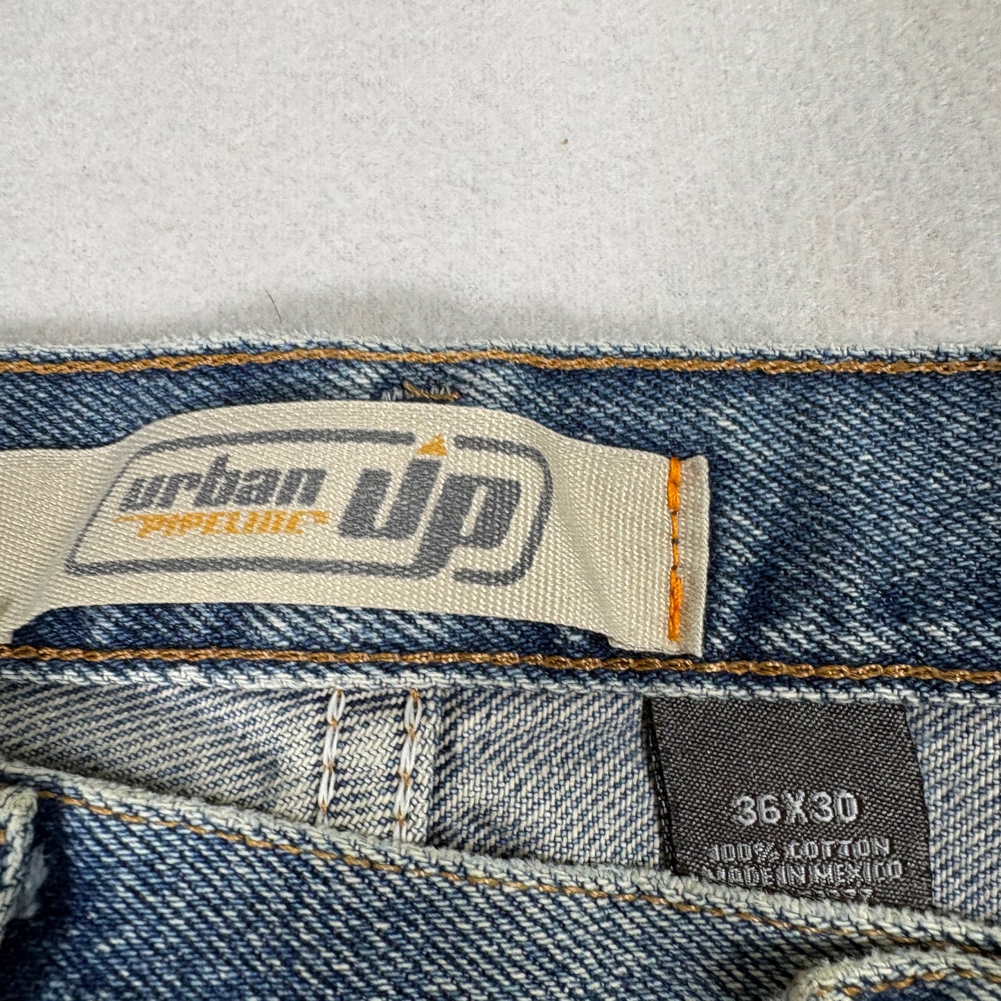 Urban Up Mens Jeans 36x30 Distressed Light Wash Denim Grunge Y2K Vintage 90s