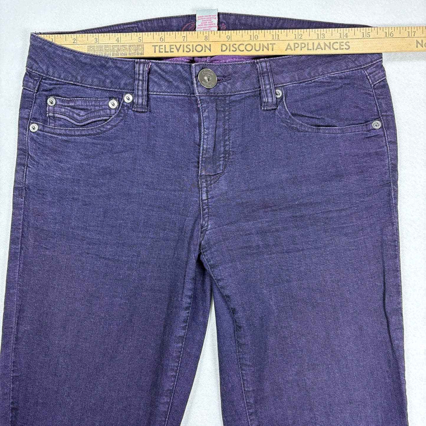 Candies Womens Jeans Size 7 Purple Skinny Stretch Denim Y2K 90s Vintage Grunge