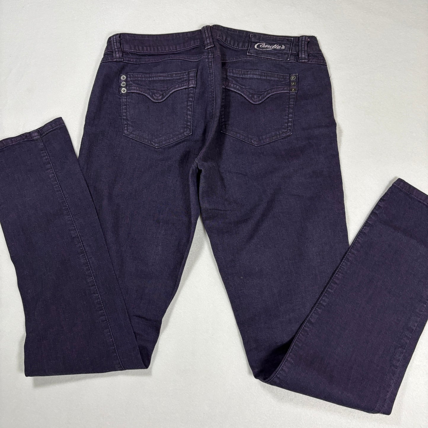Candies Womens Jeans Size 7 Purple Skinny Stretch Denim Y2K 90s Vintage Grunge