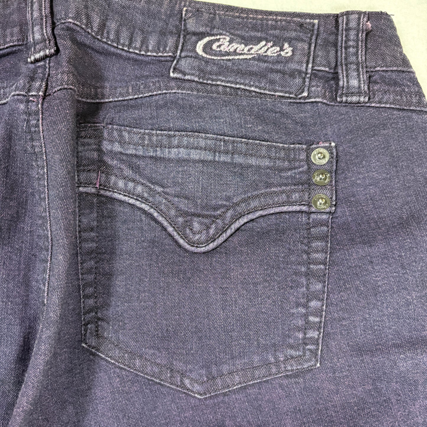 Candies Womens Jeans Size 7 Purple Skinny Stretch Denim Y2K 90s Vintage Grunge