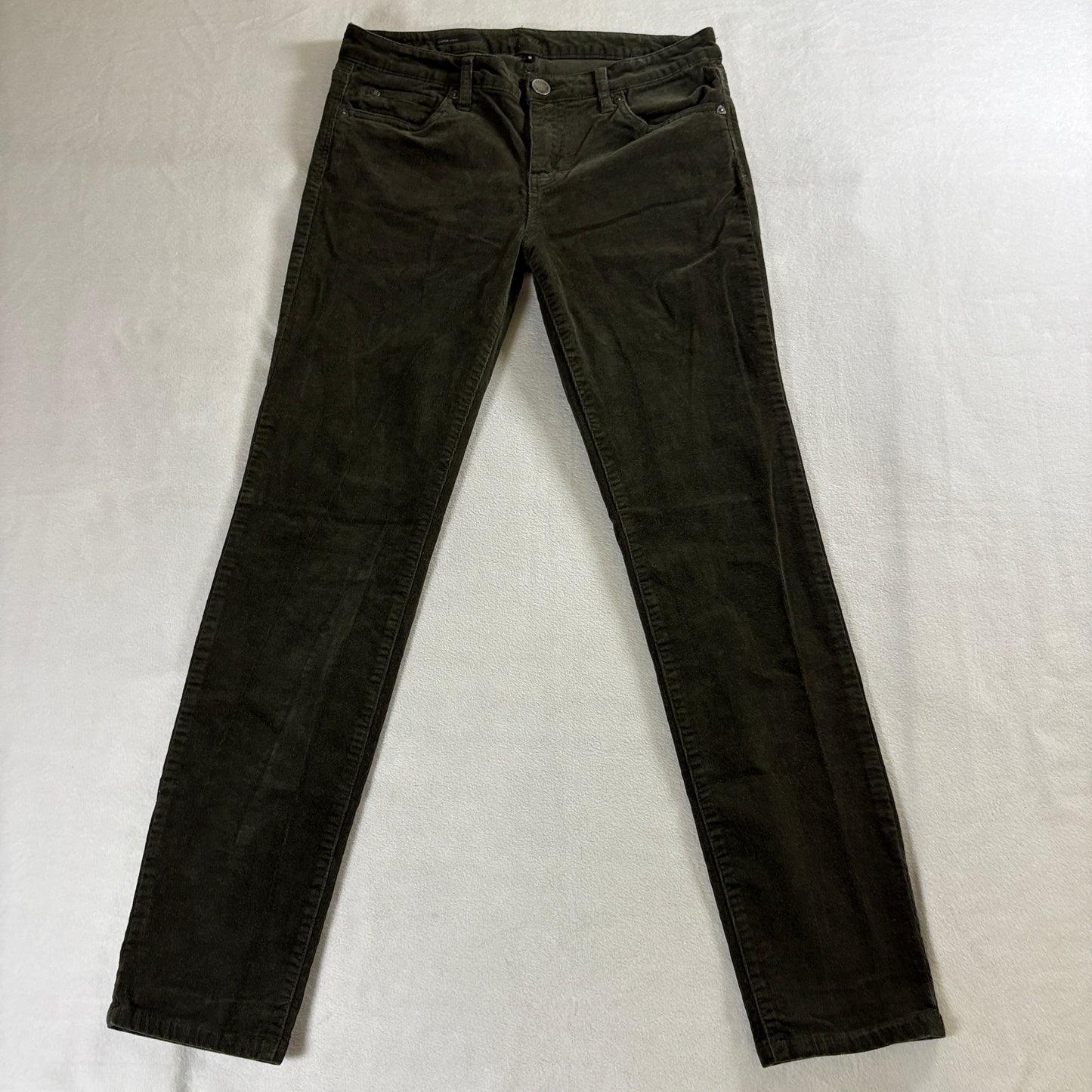 Corduroy Skinny Jeans Olive Green Kut Diana 8 Fits Like 31X29 Stretch Pants
