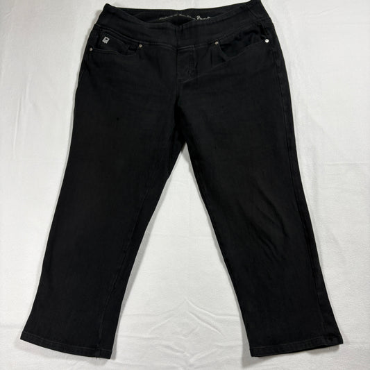 Belle Kim Gravel Pants Womens 14P Black Stretch Pull On Straight Leg Casual Y2K