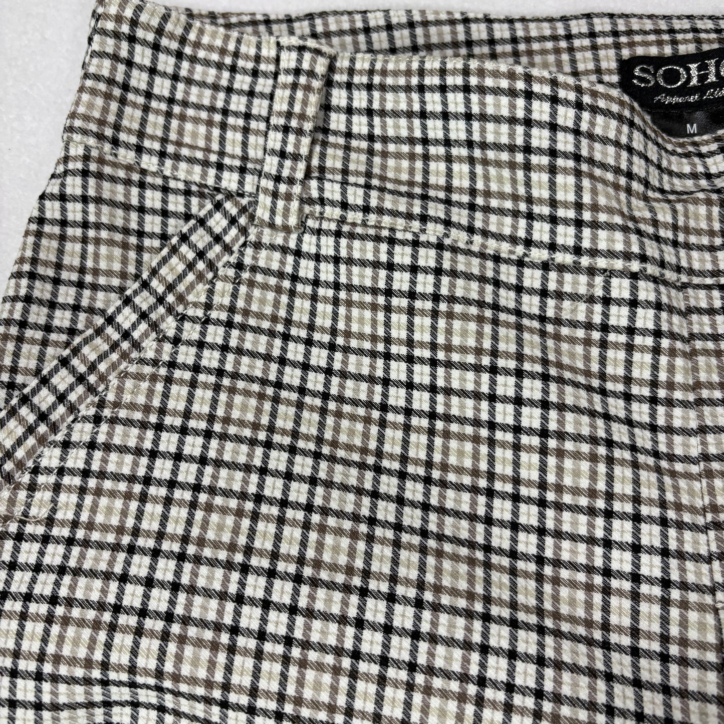 Soho Apparel Womens Pants Size M Plaid Skinny Stretch Pull On NWT $48 MSRP