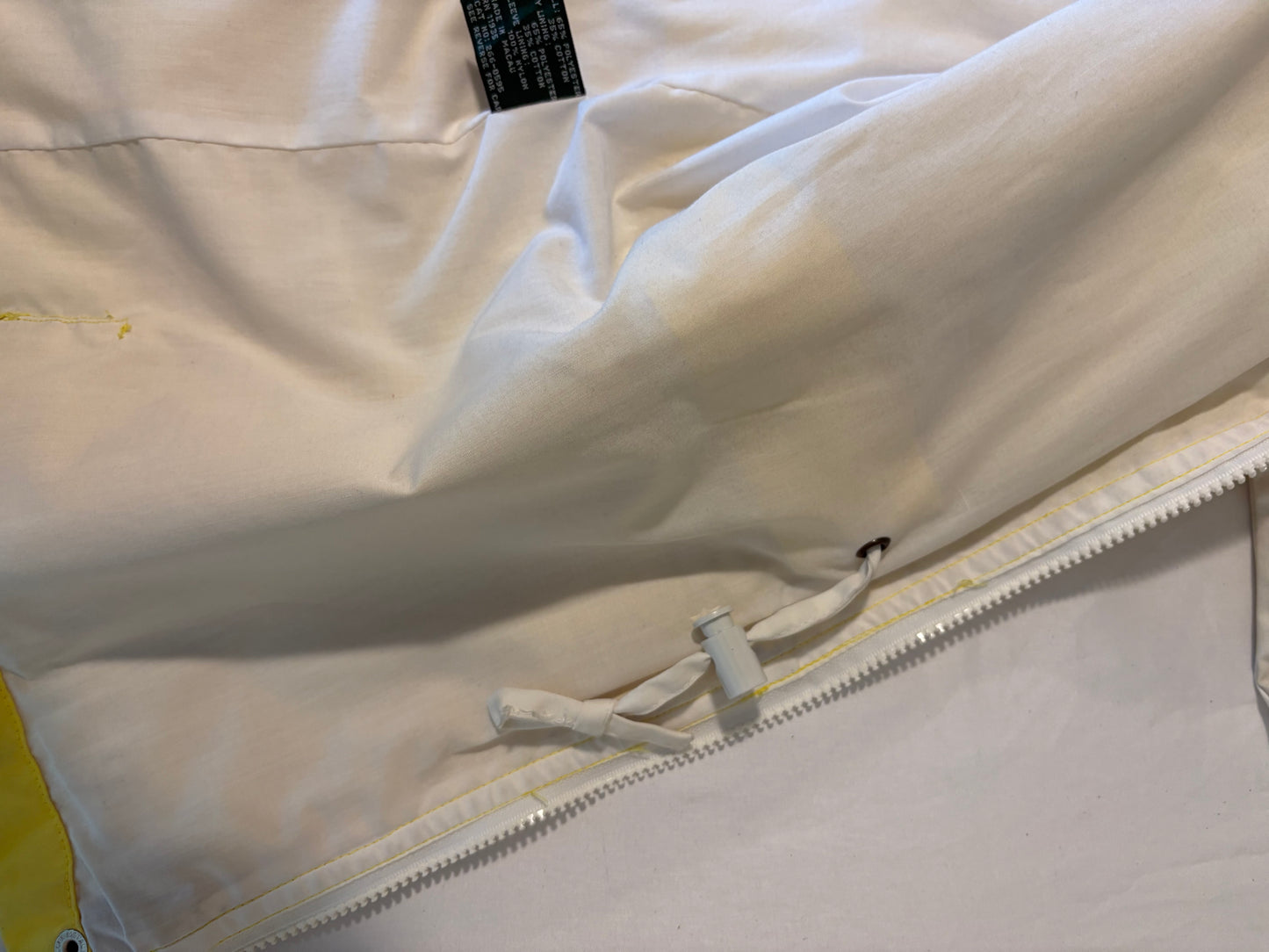 Vintage Cabin Creek Jacket Large Colorblock Yellow White Pink Zip Pockets Macau