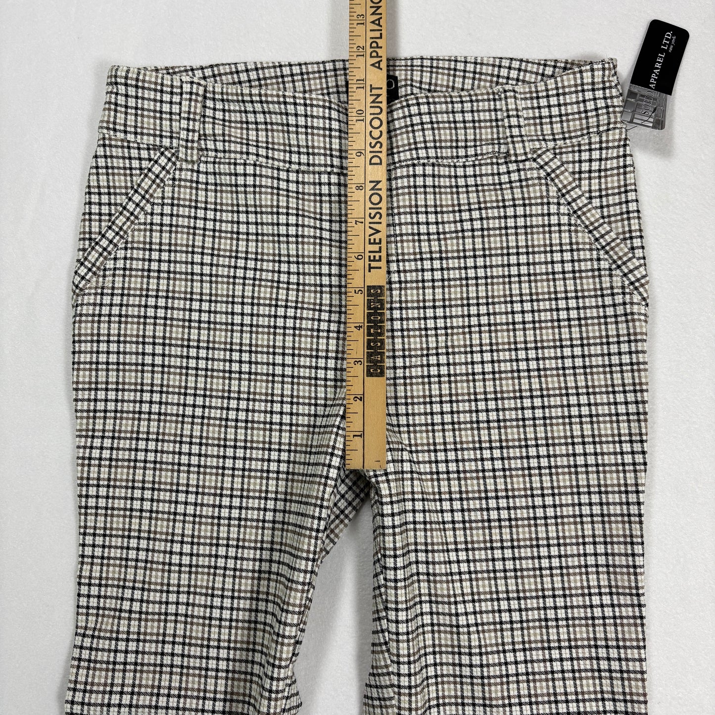 Soho Apparel Womens Pants Size M Plaid Skinny Stretch Pull On NWT $48 MSRP