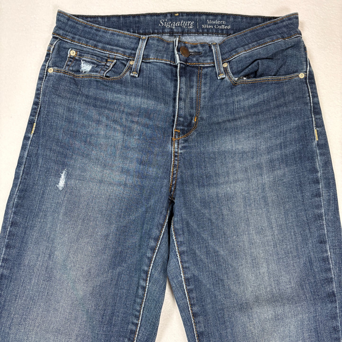 Levis Signature Womens Jeans Size 6 W28 Straight Leg Blue Denim Classic Vintage