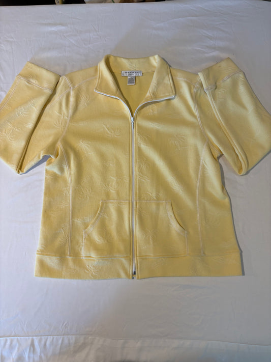 Rafael Sport Yellow Zip Jacket L Large Full Zip Palm Leaf Texture Taiwan