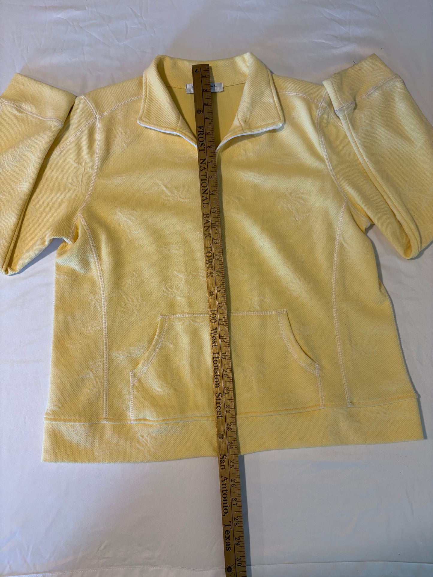 Rafael Sport Yellow Zip Jacket L Large Full Zip Palm Leaf Texture Taiwan