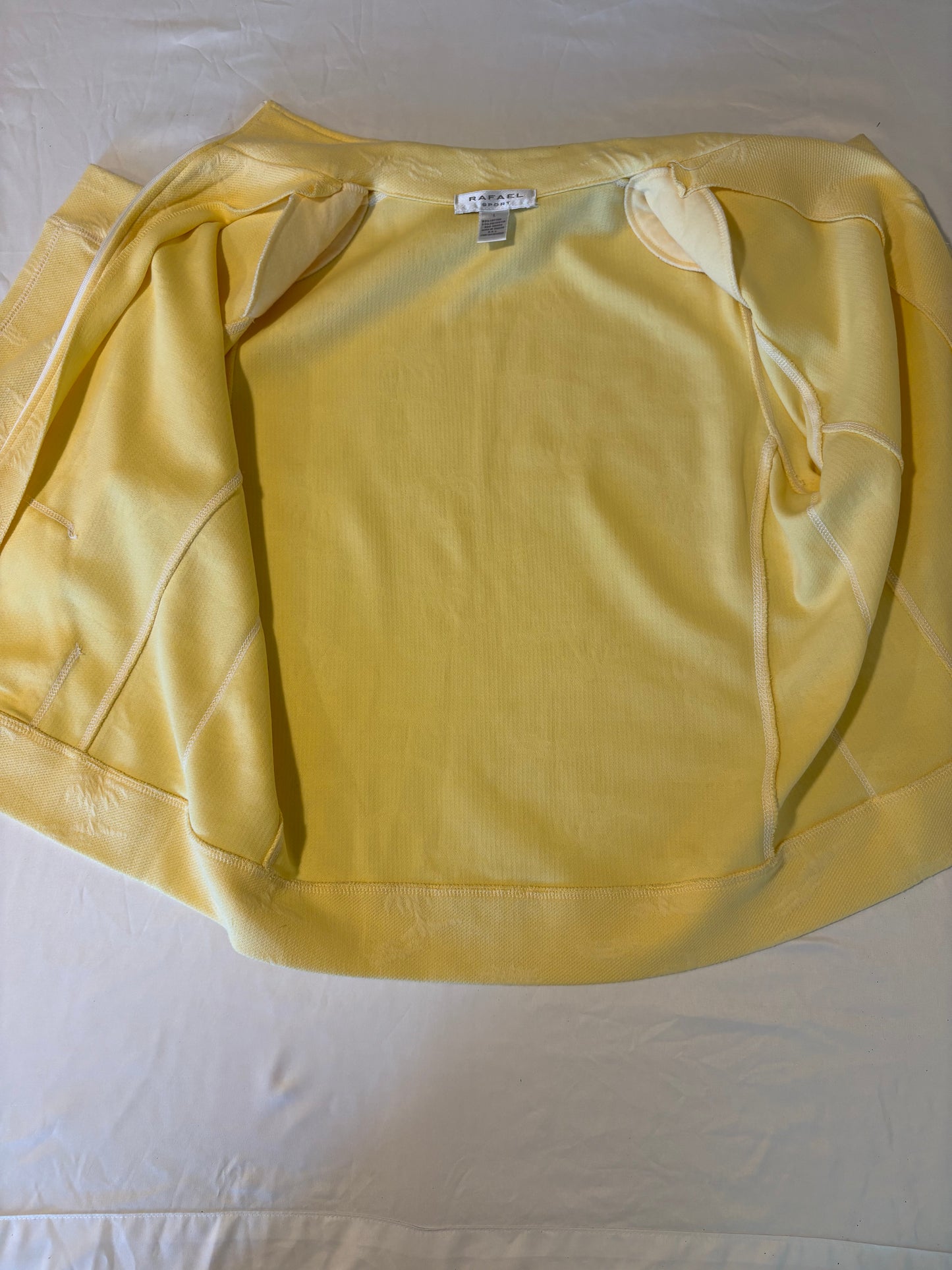 Rafael Sport Yellow Zip Jacket L Large Full Zip Palm Leaf Texture Taiwan