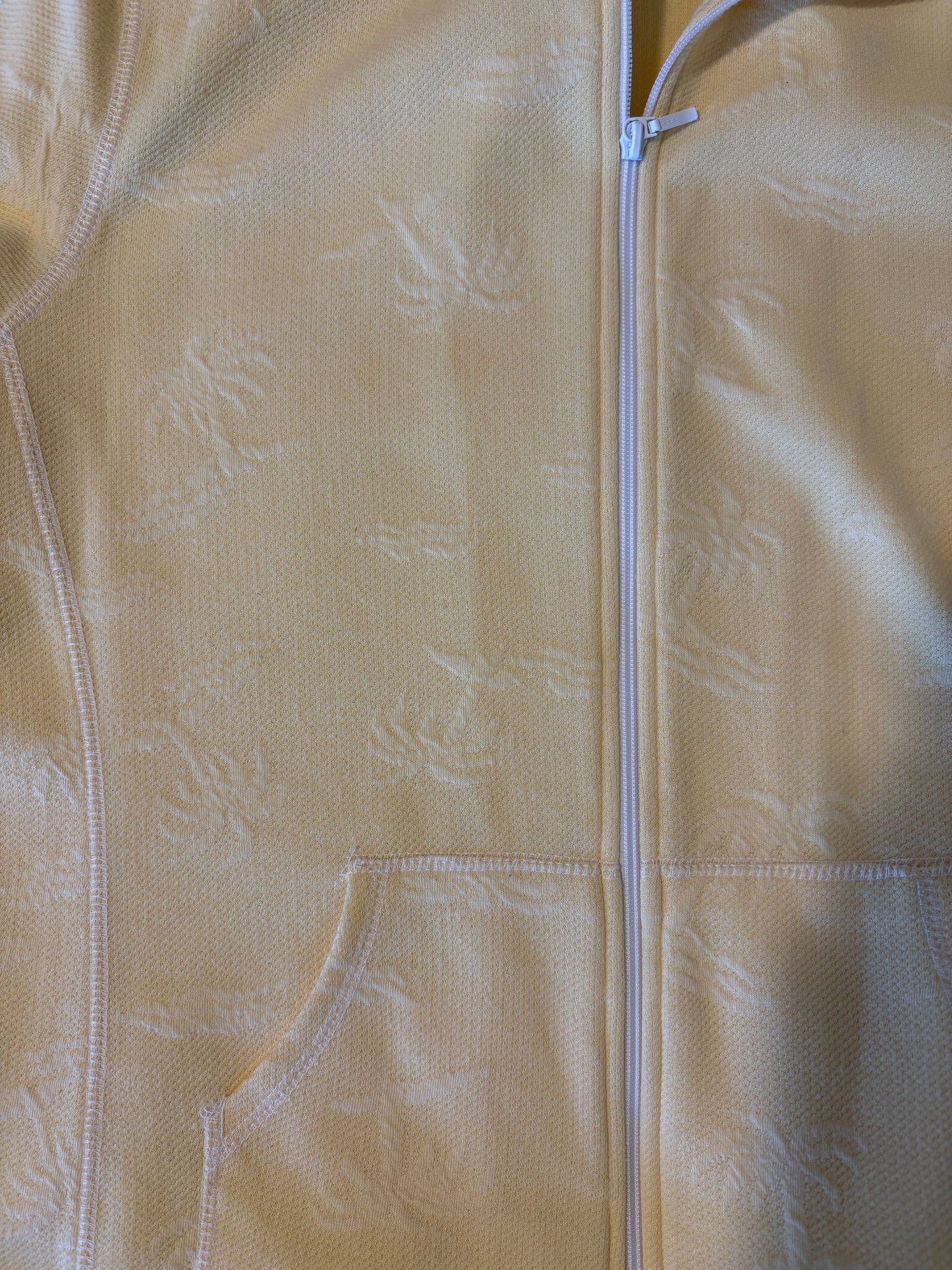 Rafael Sport Yellow Zip Jacket L Large Full Zip Palm Leaf Texture Taiwan
