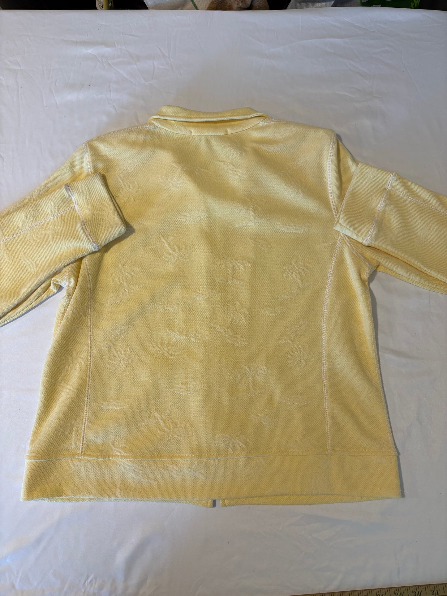 Rafael Sport Yellow Zip Jacket L Large Full Zip Palm Leaf Texture Taiwan