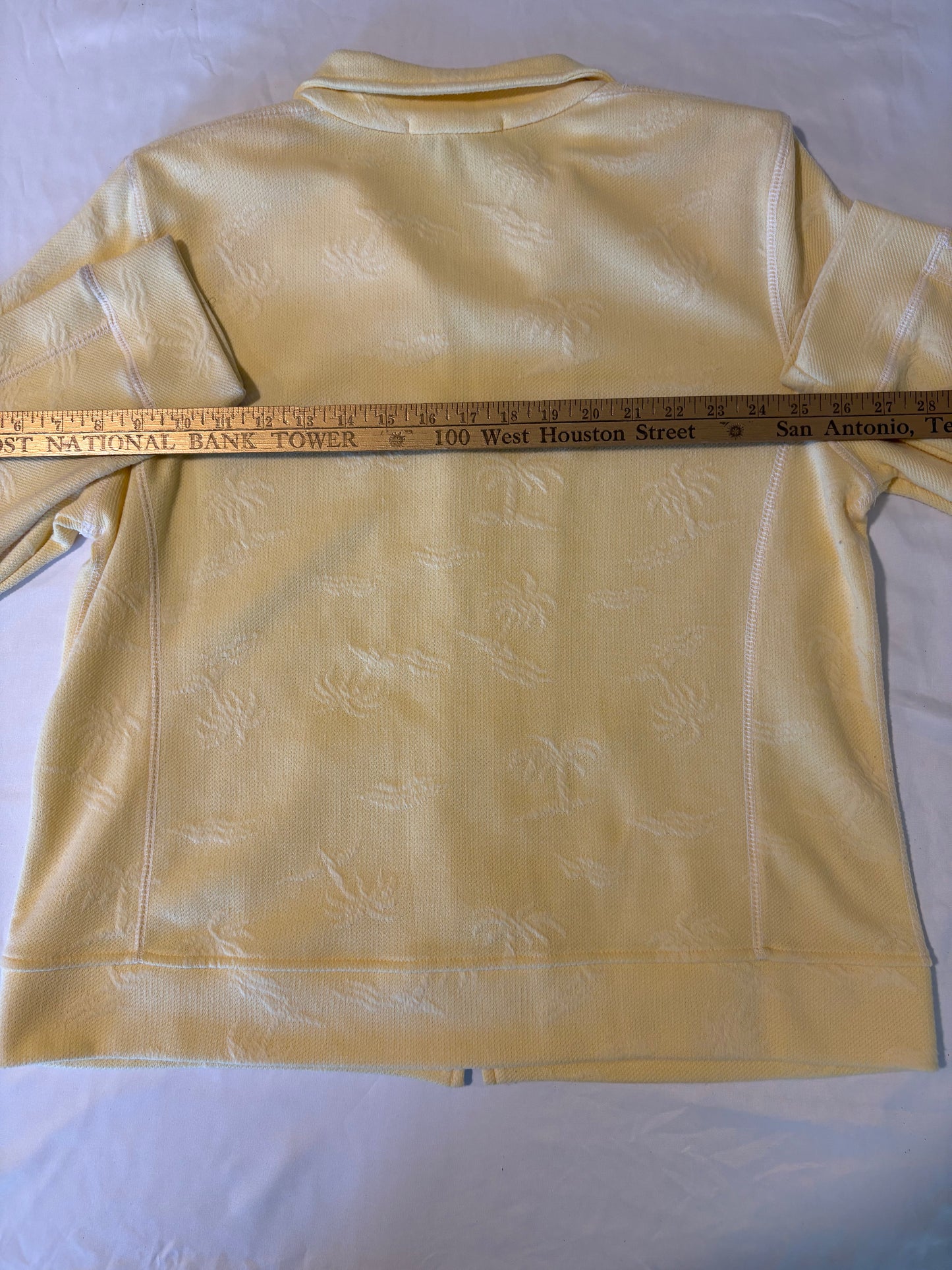 Rafael Sport Yellow Zip Jacket L Large Full Zip Palm Leaf Texture Taiwan