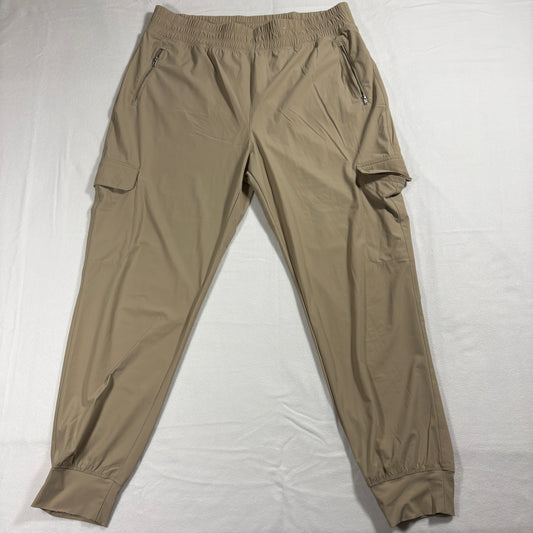 GoDry SleekTech Joggers Womens L Beige Cargo Athletic Stretch Tapered Y2K Style