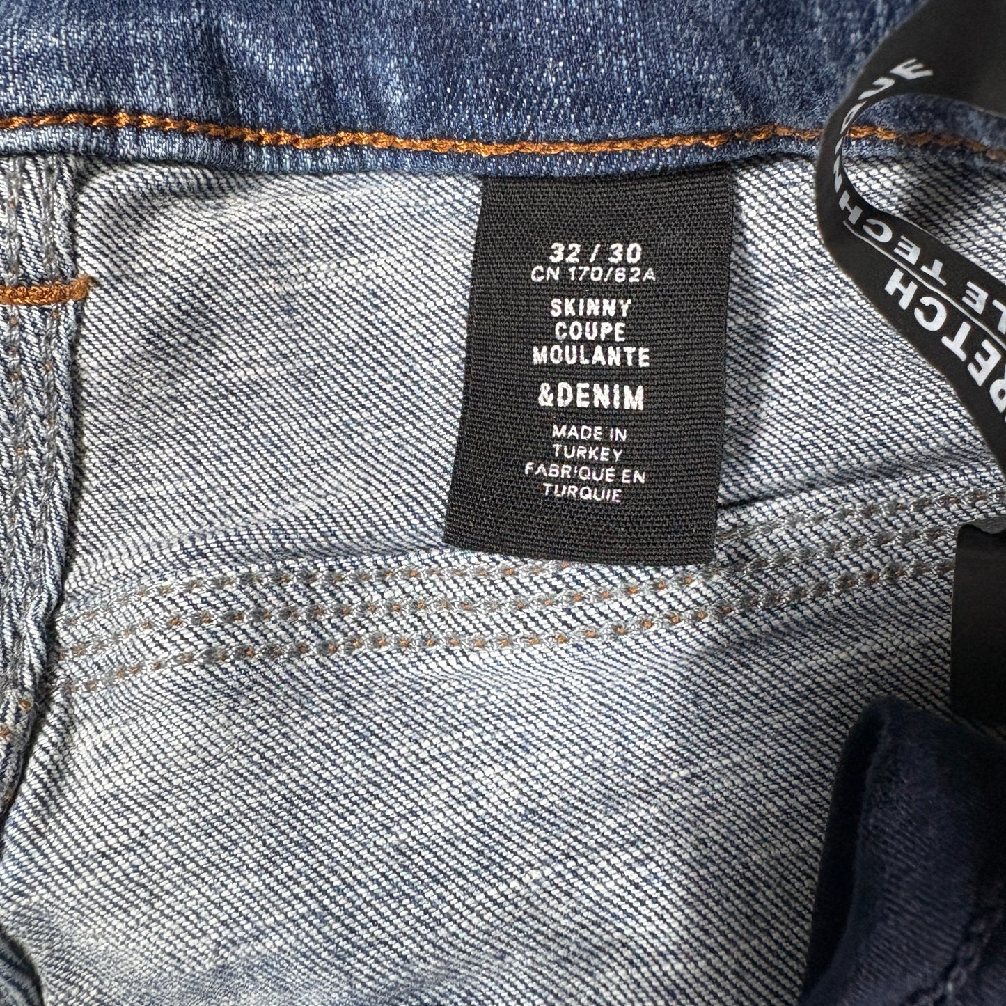 &Denim Mens Jeans 32x30 Skinny Fit Blue Stretch Denim Y2K Modern Classic