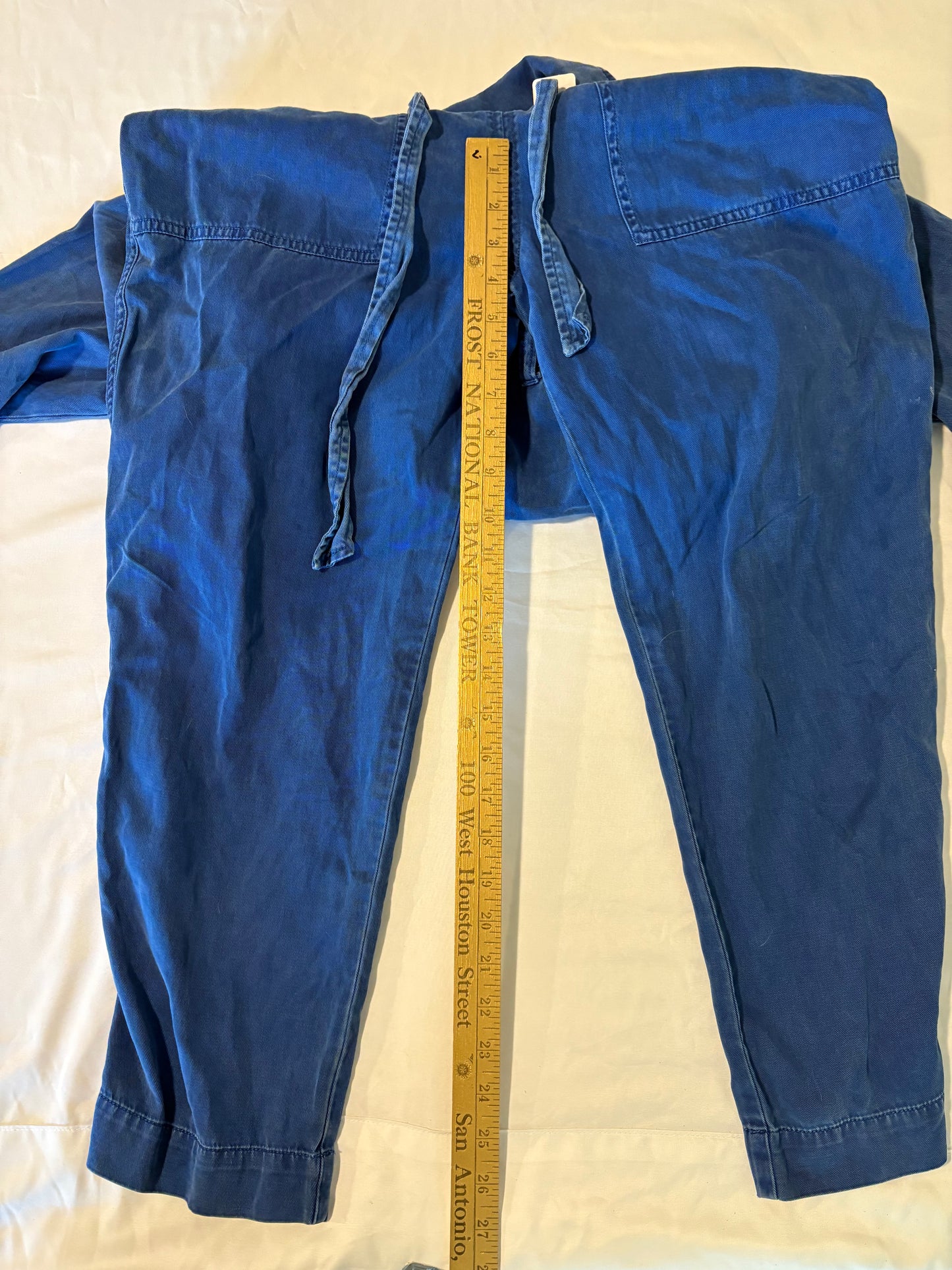 Hudson Los Angeles Denim Jumpsuit Women’s L Blue Zip Front Utility Belted Long Tall 62”