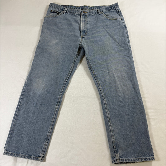 Straight Leg Jeans Wrangler Blue Denim W36 Fits Like 40X28 Vintage Fade Workwear