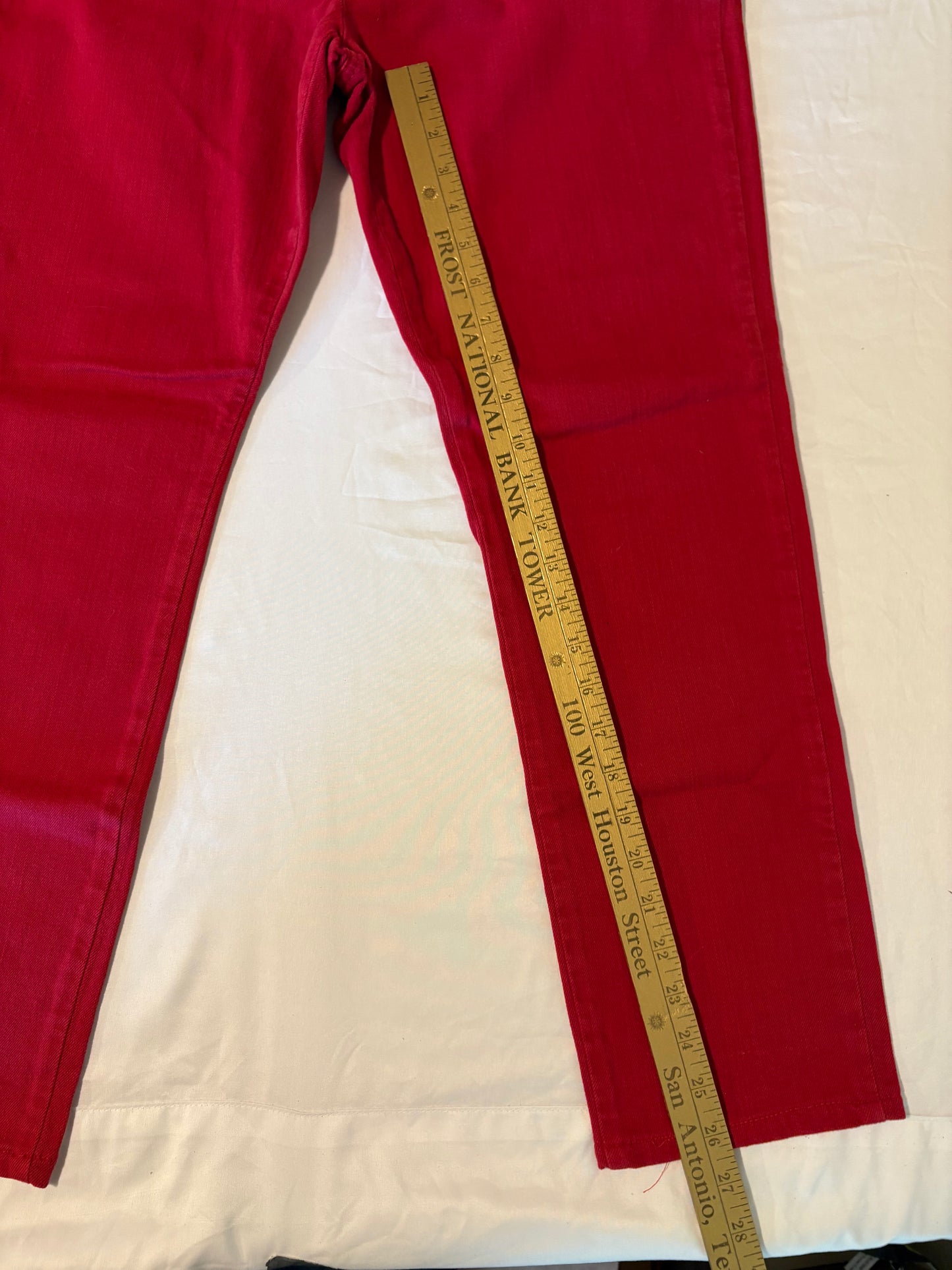 Michael Kors Red Jeans Women’s Size 12 Straight Leg Stretch Denim Pants NEW