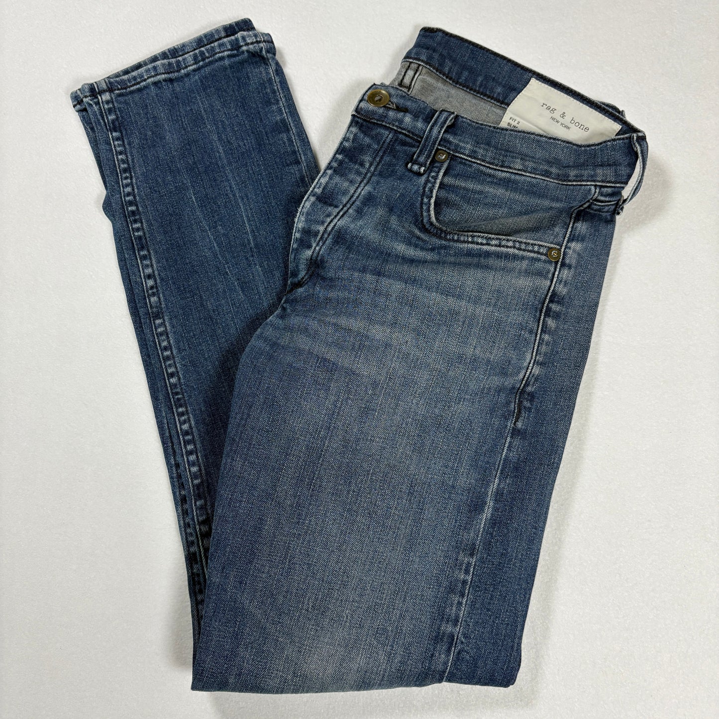 Rag & Bone Mens Jeans 29x30 Fit 2 Slim Blue Denim Stretch Y2K Vintage Classic