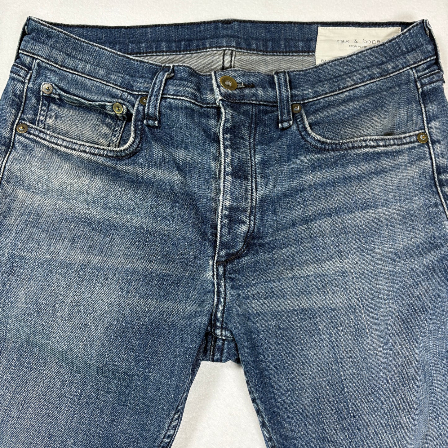 Rag & Bone Mens Jeans 29x30 Fit 2 Slim Blue Denim Stretch Y2K Vintage Classic