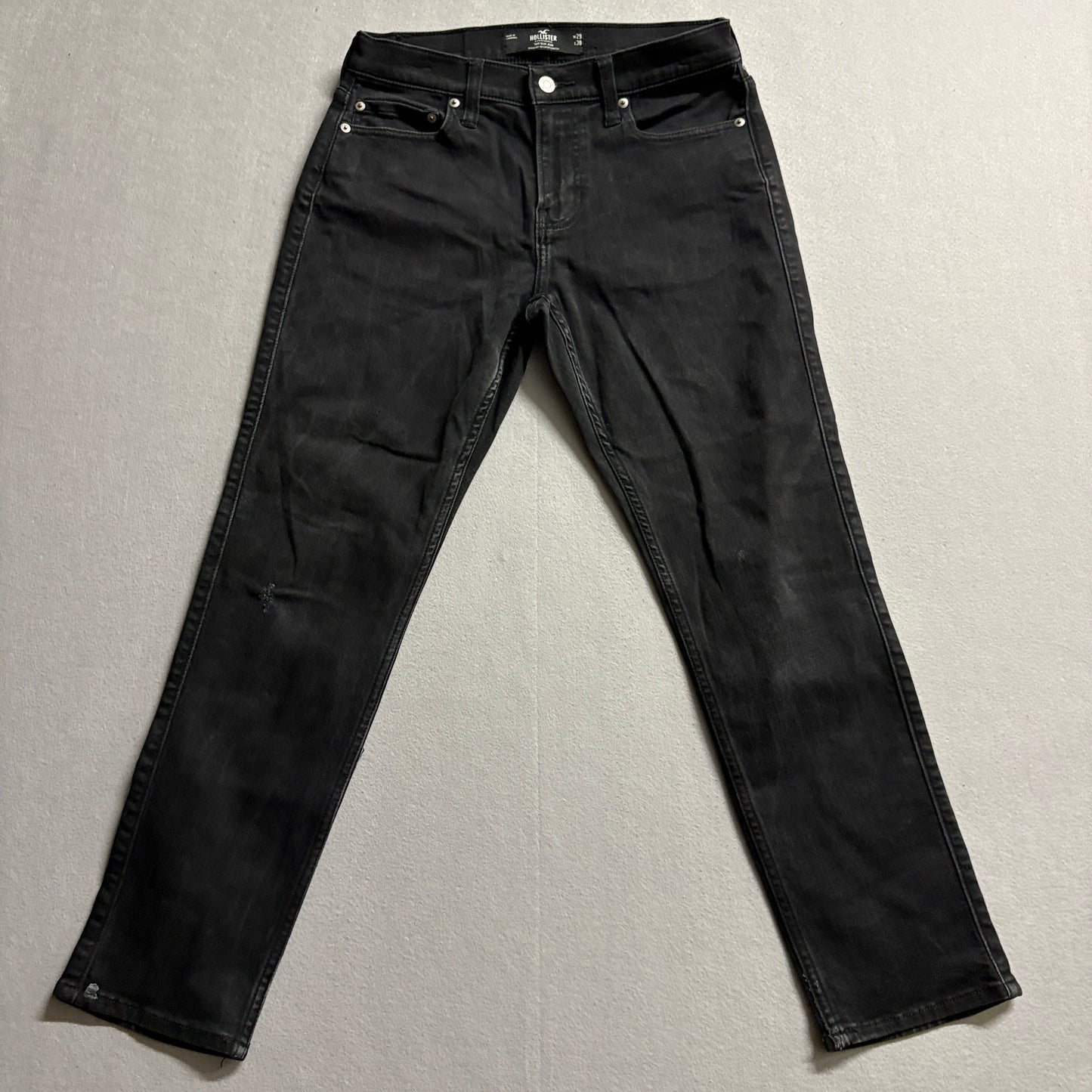 Hollister 90s Slim Jeans Mens 29x30 Fits Like 29x27 Black Stretch Denim
