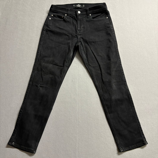 Hollister 90s Slim Jeans Mens 29x30 Fits Like 29x27 Black Stretch Denim