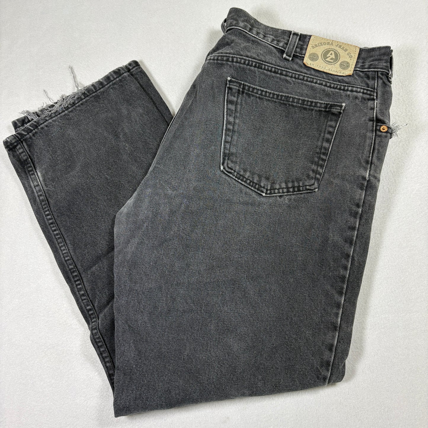 Arizona Jean Co Mens Jeans 42x32 Black Denim Relaxed Fit Y2K 90s Grunge Vintage