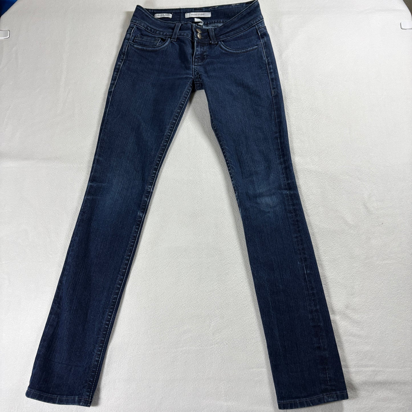 Vigoss Studio Womens 26x33 Skinny Dark Wash Stretch Denim Jeans Y2K Vintage Fits