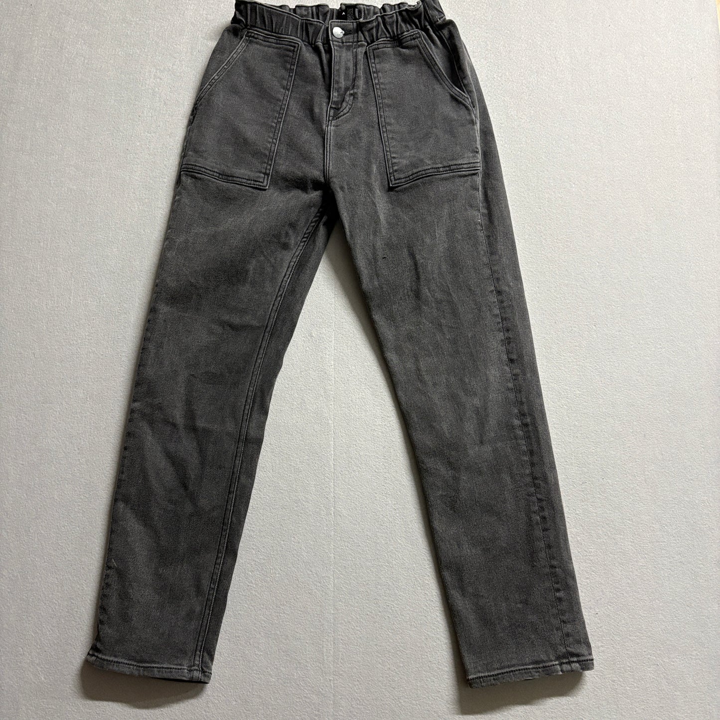 Aqua Paperbag Waist Utility Jeans Tag 26 Fits Like 25x27 Gray Y2K Straight Leg