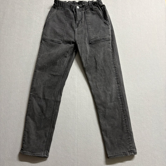 Aqua Paperbag Waist Utility Jeans Tag 26 Fits Like 25x27 Gray Y2K Straight Leg