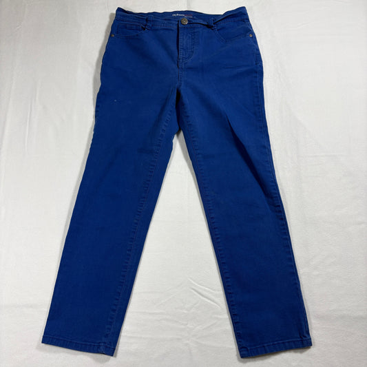 Blue Slim Leg Stretch Jeans Womens 12P Petite Tummy Control Denim Casual Bottoms