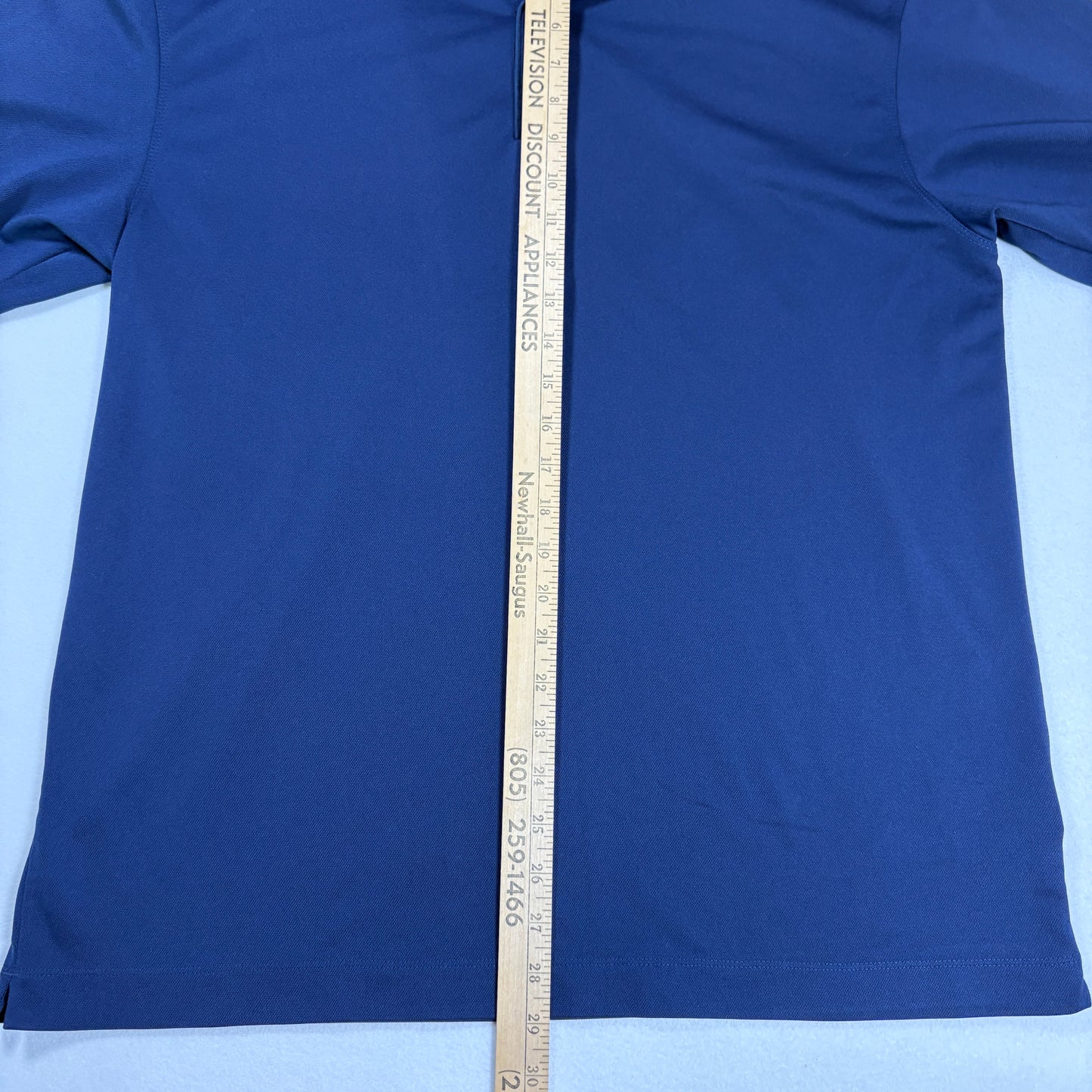 Nike Mens Polo Shirt Size L Blue Dri-Fit UV Golf Athletic Performance Swoosh