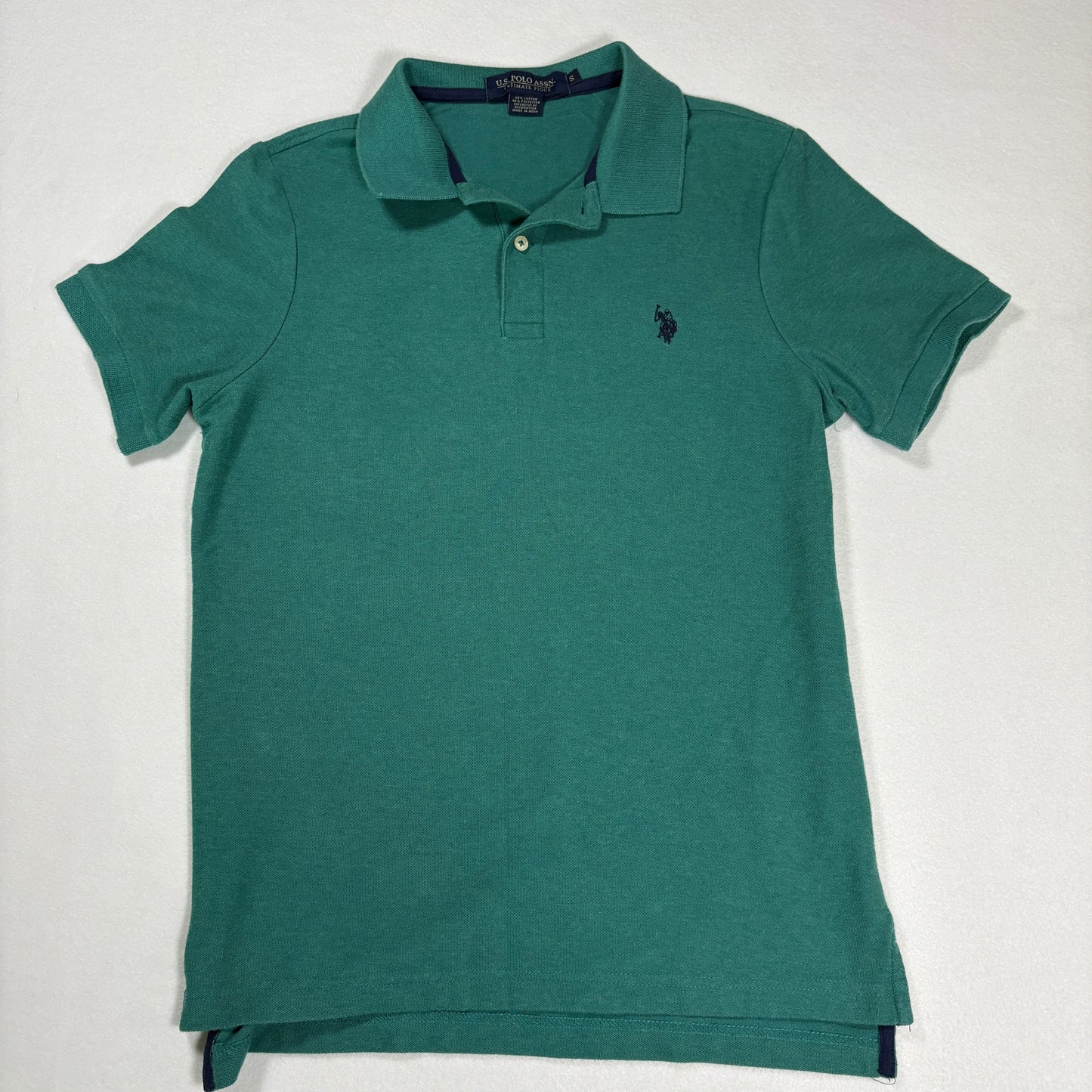 US Polo Assn Mens Polo Shirt Size S Green Ultimate Pique Short Sleeve Classic