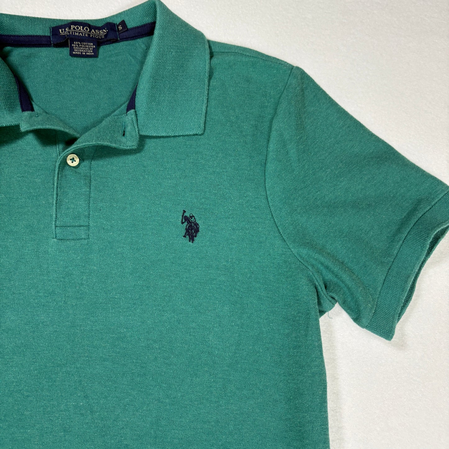 US Polo Assn Mens Polo Shirt Size S Green Ultimate Pique Short Sleeve Classic