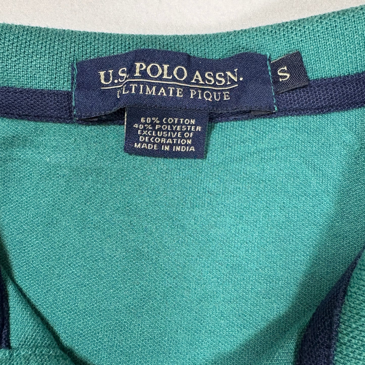 US Polo Assn Mens Polo Shirt Size S Green Ultimate Pique Short Sleeve Classic