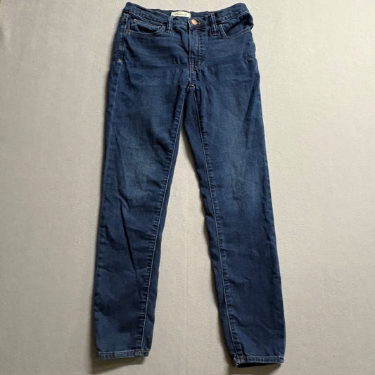 Madewell 9" Mid Rise Skinny Jeans Tag 27 Fits Like 24x27 Dark Wash Denim