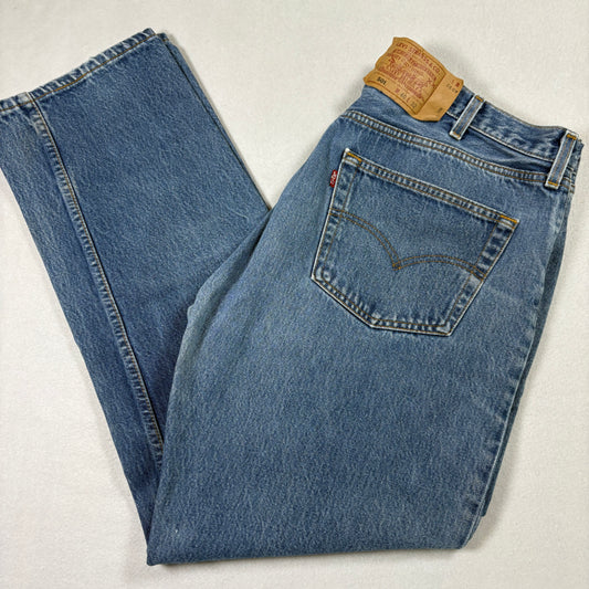 Levis 501 Mens Jeans 40x32 Blue Denim Button Fly USA Made Vintage 90s Grunge