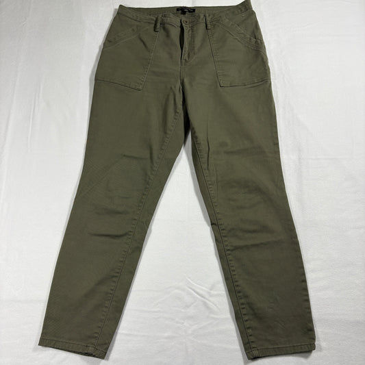 Banana Republic Utility Pants Womens 10 Green Straight Leg Casual Chino Workwear