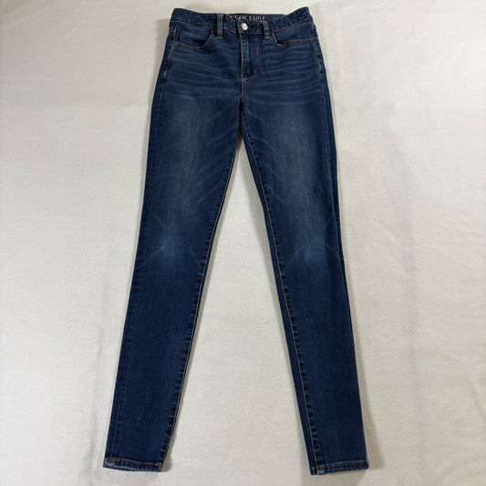 High Rise Jegging Skinny Jeans American Eagle Tag 4 Long Fits Like 26X29 Blue
