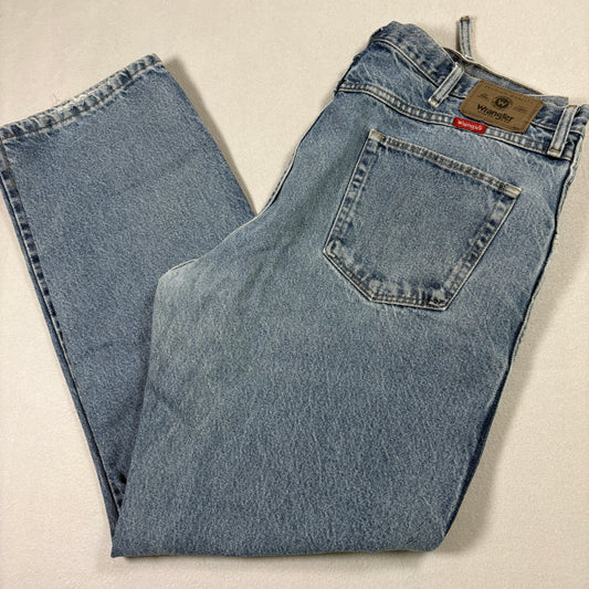 Wrangler Mens Jeans 40x32 Light Blue Denim Regular Fit Vintage Y2K 90s Grunge