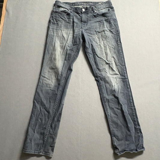 Calvin Klein Slim Straight Jeans 34x32 Gray Wash Y2K Stretch Denim Pants